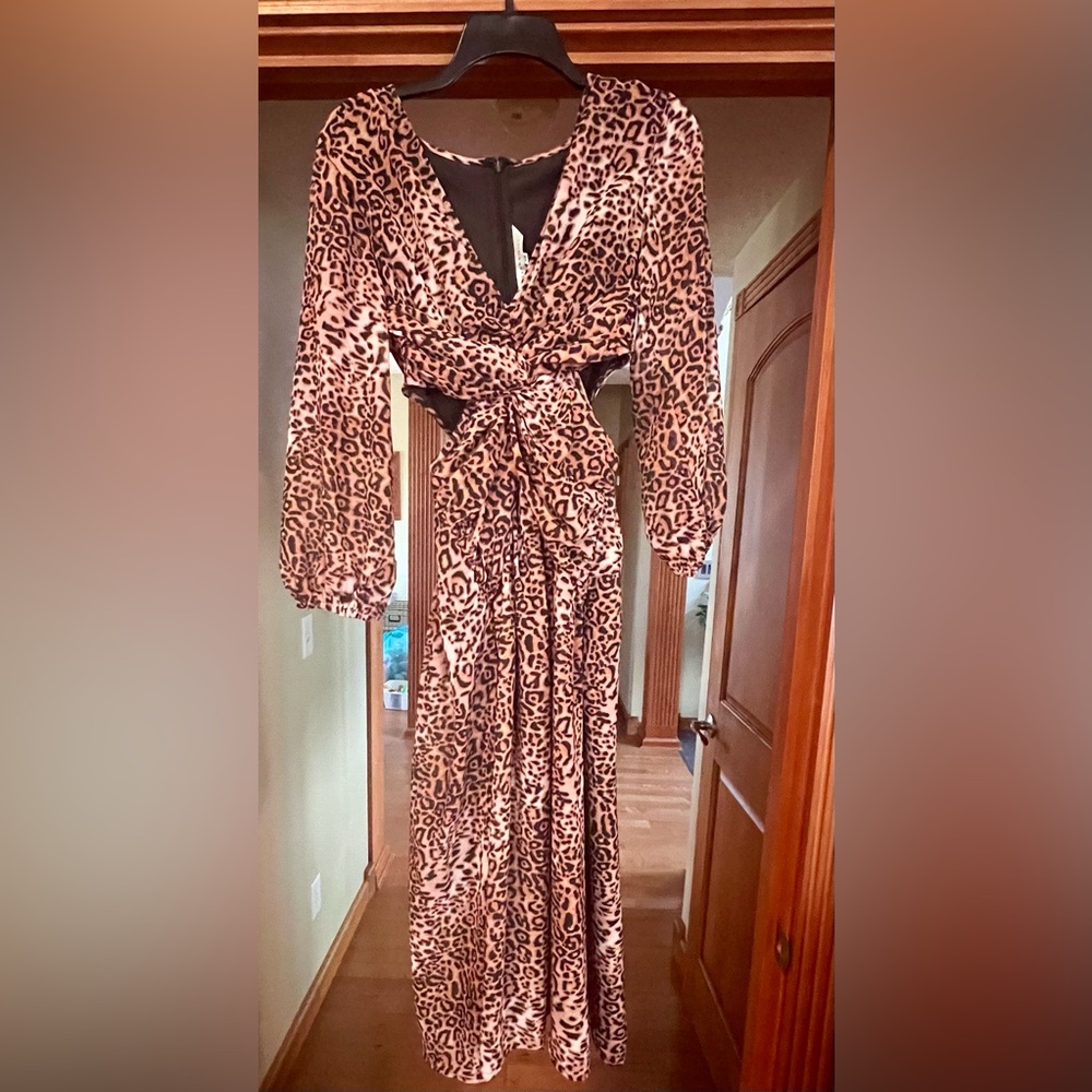 Sexy leopard print midi dress from Anthropologie